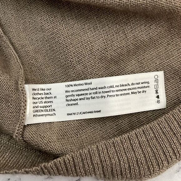 Eileen Fisher Merino Wool V Neck Sweater S - Picture 5 of 5